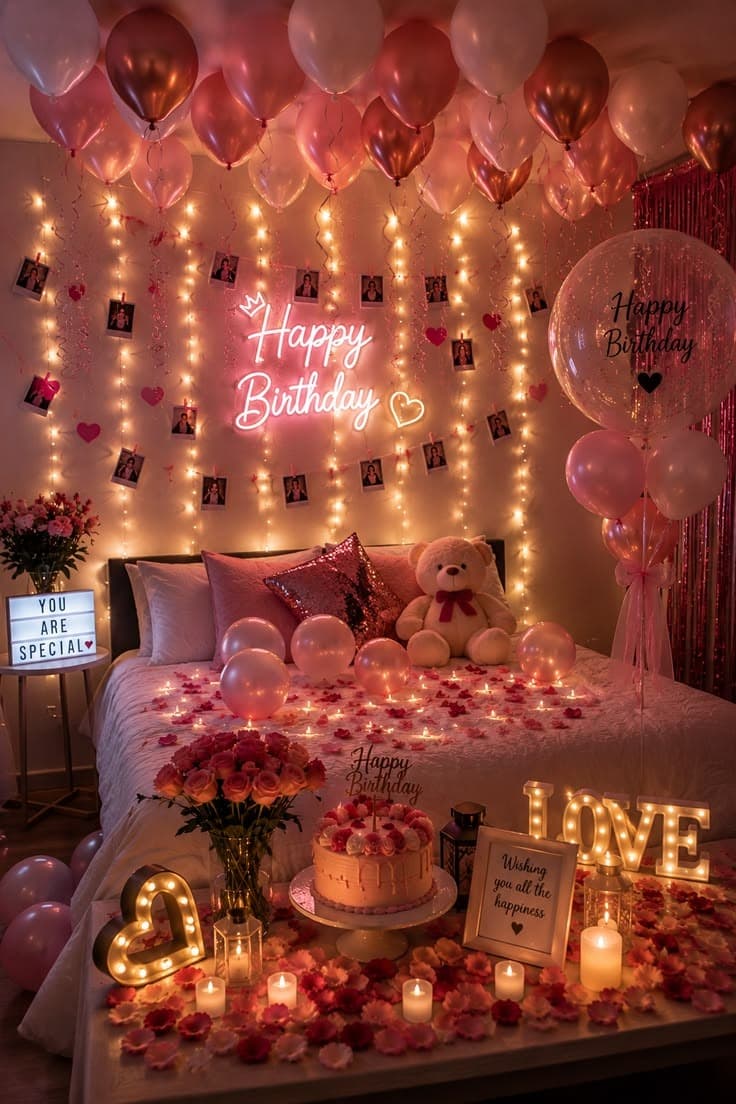 Romantic Birthday Room Decoration