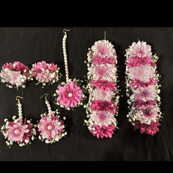 Elegant Pink & Purple Floral Set